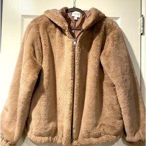 Nine West faux fur zip up jacket